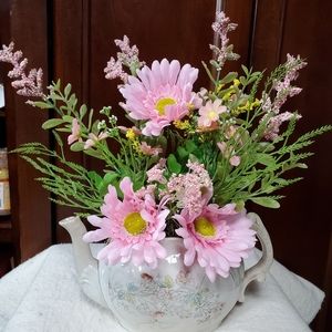 Flowers in Antique Tea Pot